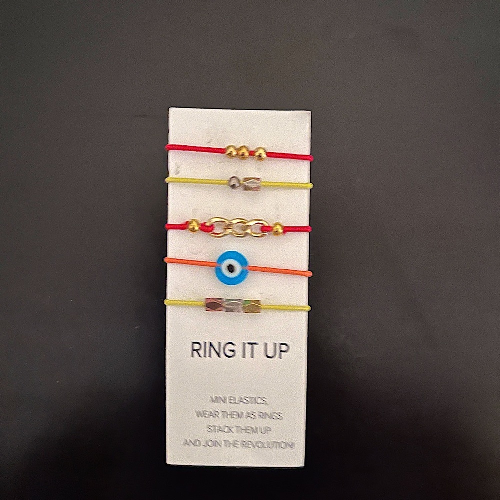 Never worn, By Lilla 5 elastic ring set.